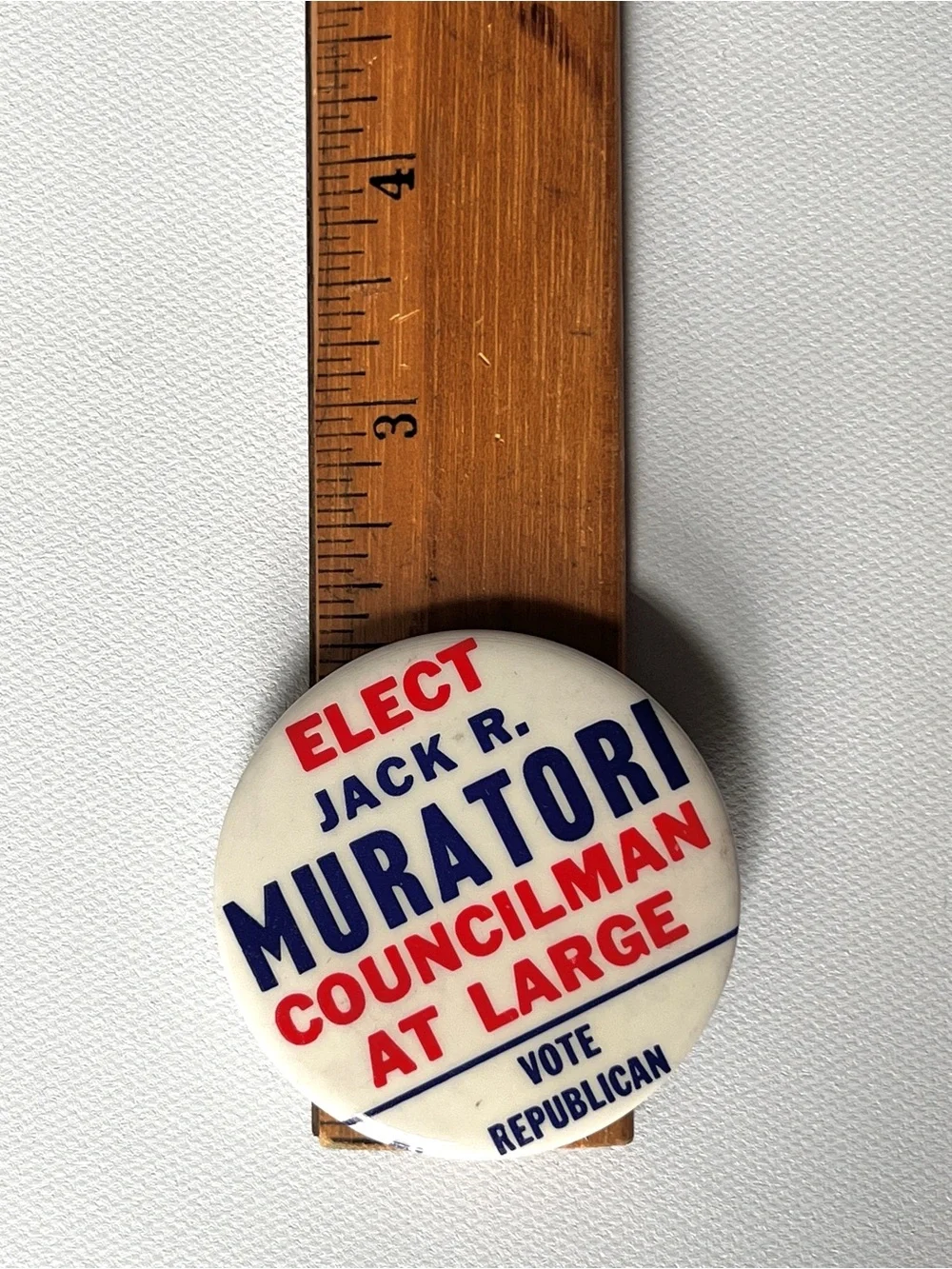 Vintage 70s NYC Jack Muratori for Queens Councilman Campaign Pin Back Button